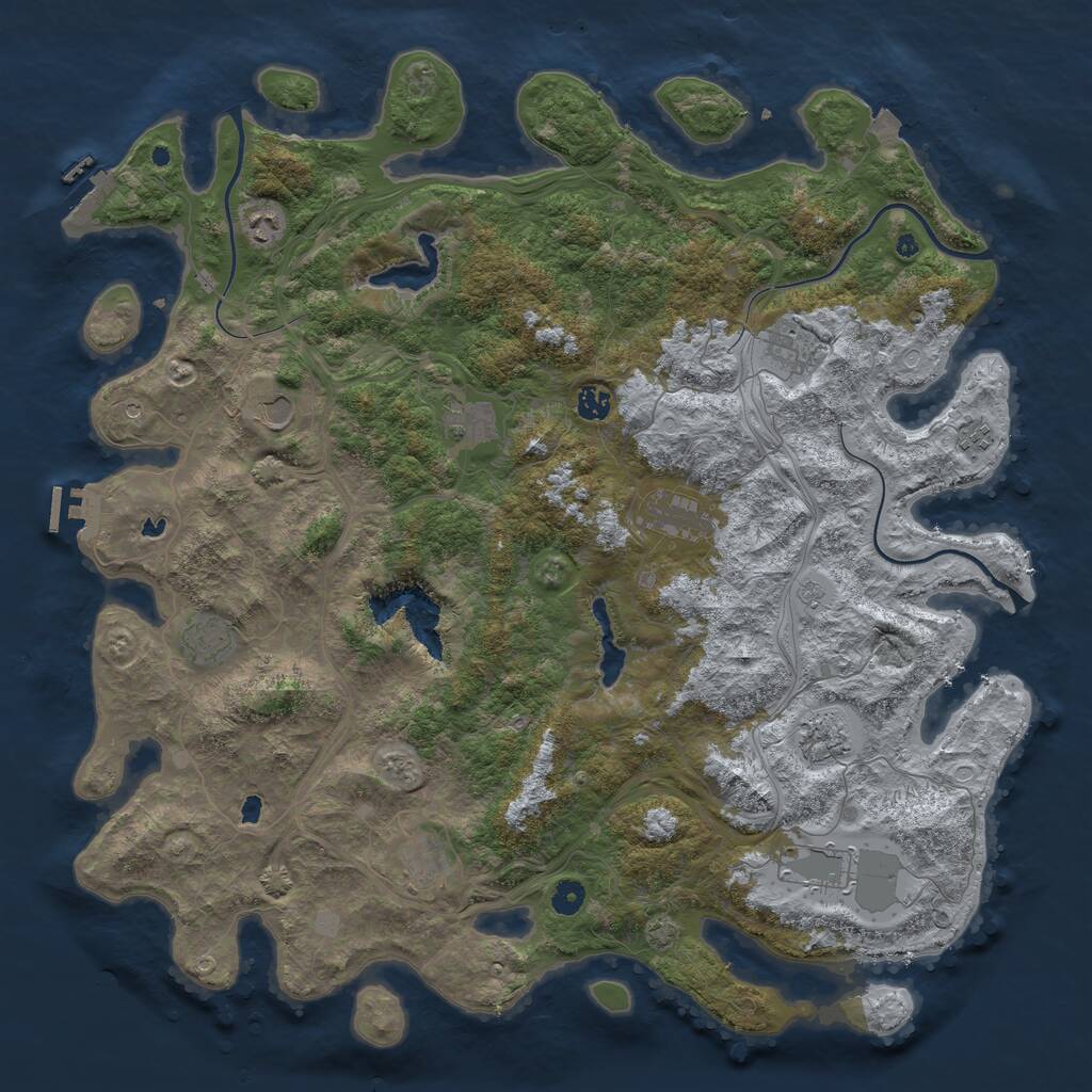 Rust Map: Procedural Map, Size: 4800, Seed: 1487127484, 17 Monuments