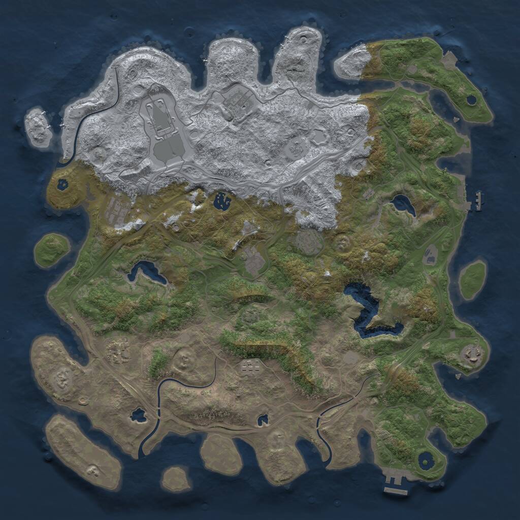 Rust Map: Procedural Map, Size: 4500, Seed: 1531210373, 15 Monuments