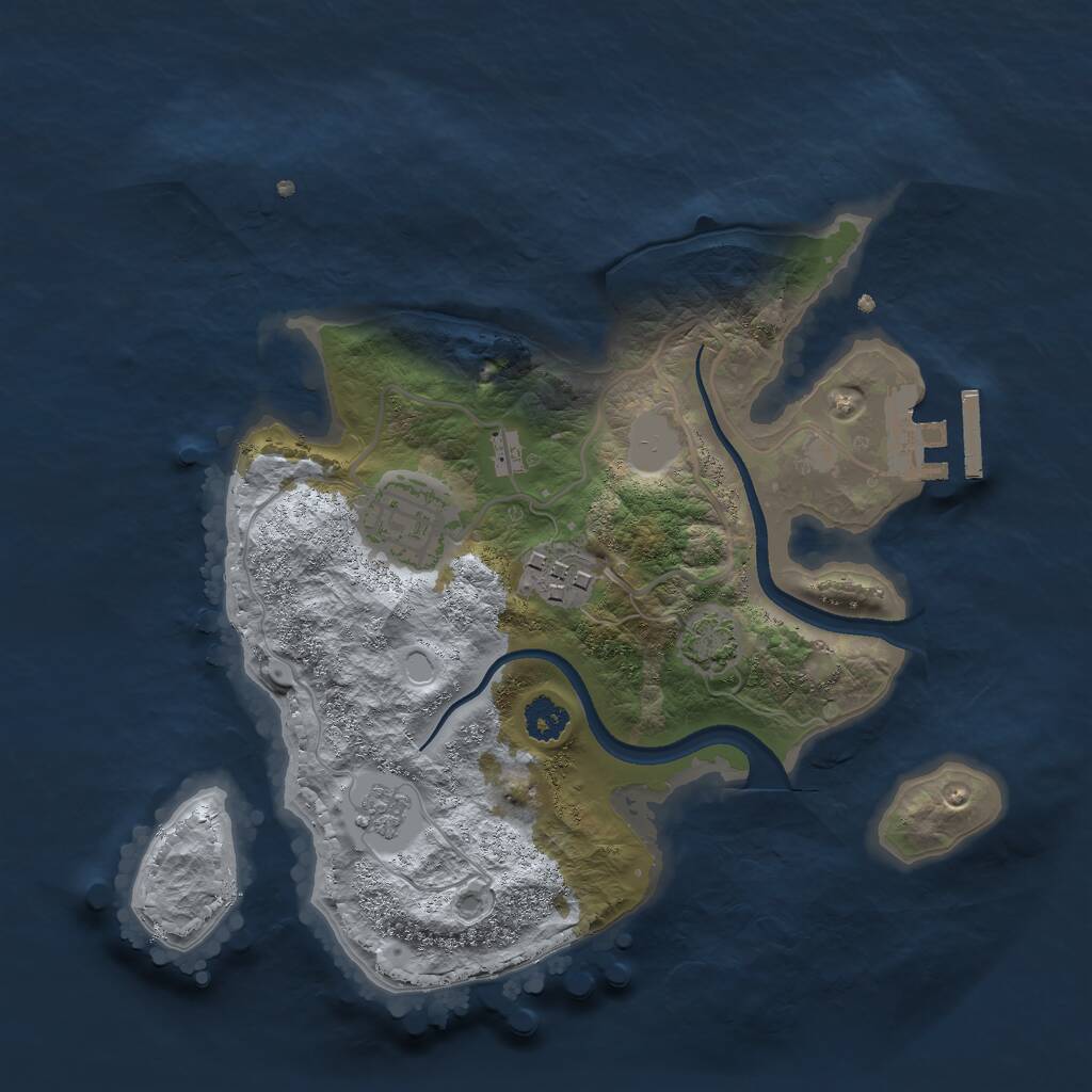 Rust Map: Procedural Map, Size: 2500, Seed: 1026708126, 6 Monuments