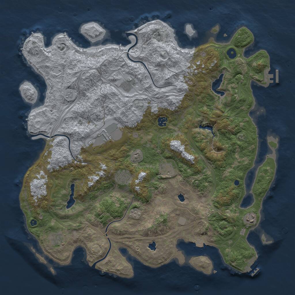 Rust Map: Procedural Map, Size: 4500, Seed: 82377295, 14 Monuments