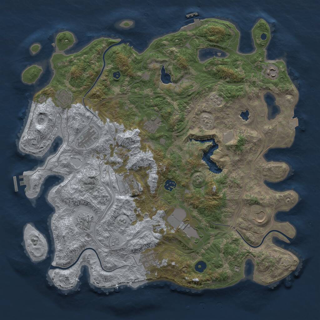 Rust Map: Procedural Map, Size: 4250, Seed: 202341012, 17 Monuments