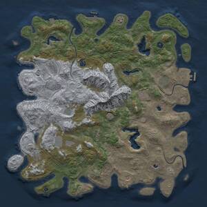 Thumbnail Rust Map: Procedural Map, Size: 5000, Seed: 297595353, 17 Monuments