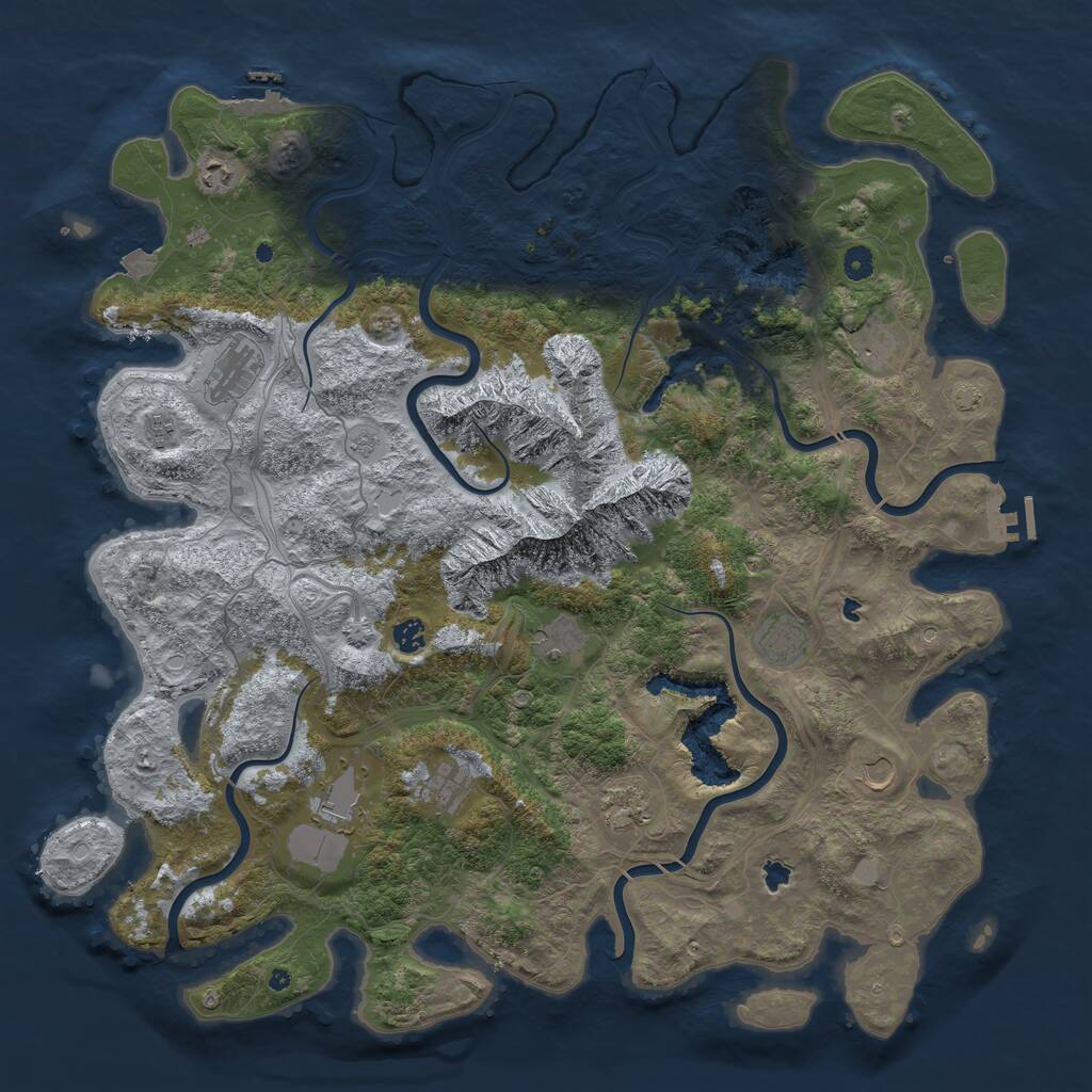 Rust Map: Procedural Map, Size: 5000, Seed: 297595353, 17 Monuments