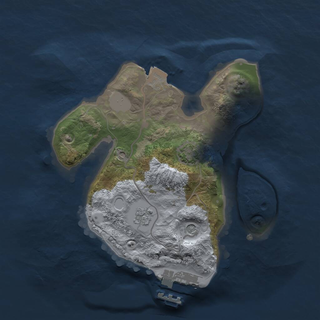 Rust Map: Procedural Map, Size: 2000, Seed: 85720386, 5 Monuments