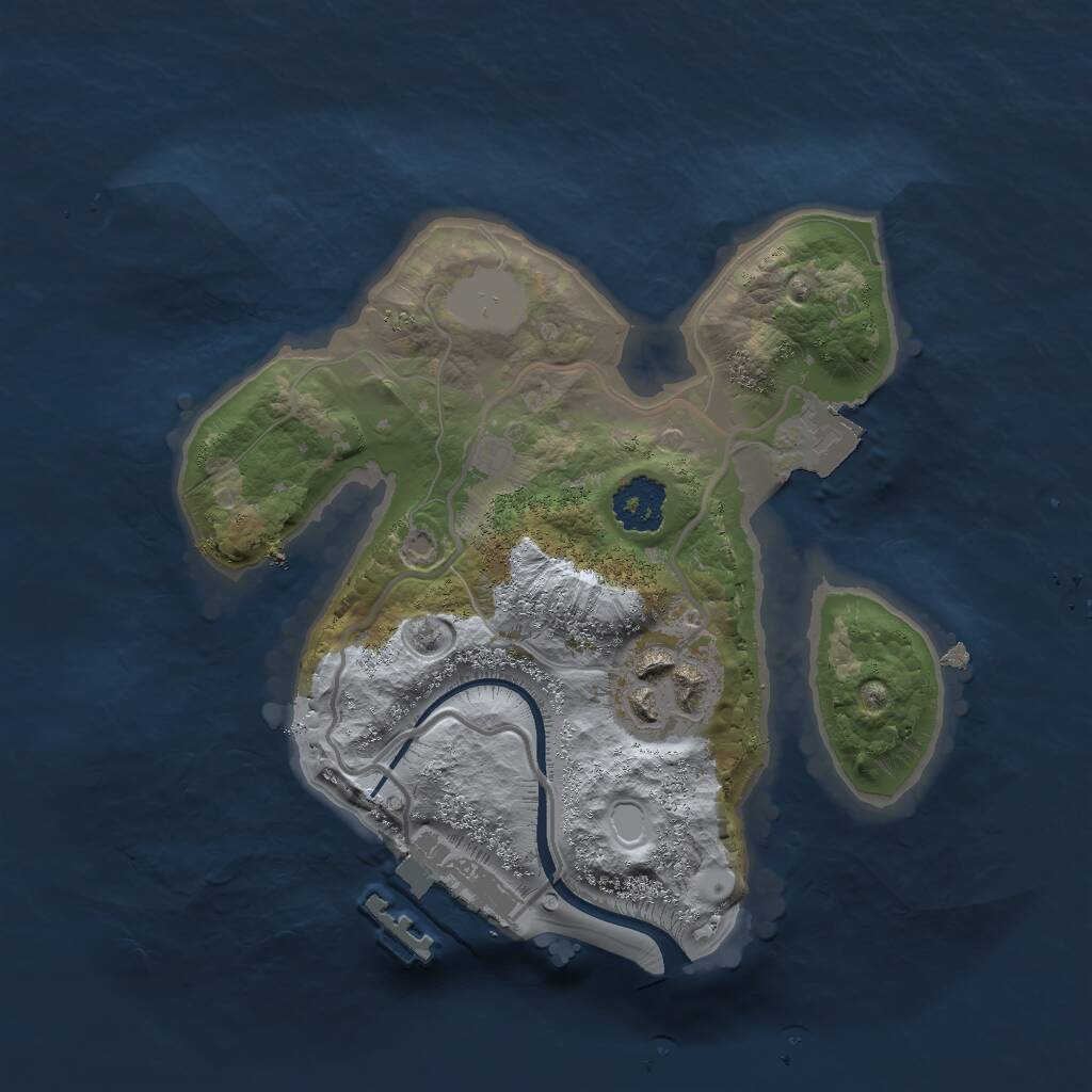 Rust Map: Procedural Map, Size: 2000, Seed: 85720386, 3 Monuments