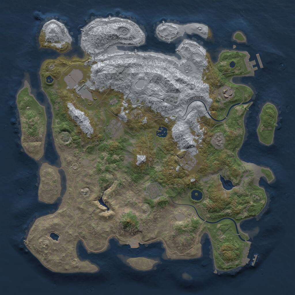 Rust Map: Procedural Map, Size: 4000, Seed: 20241123, 13 Monuments