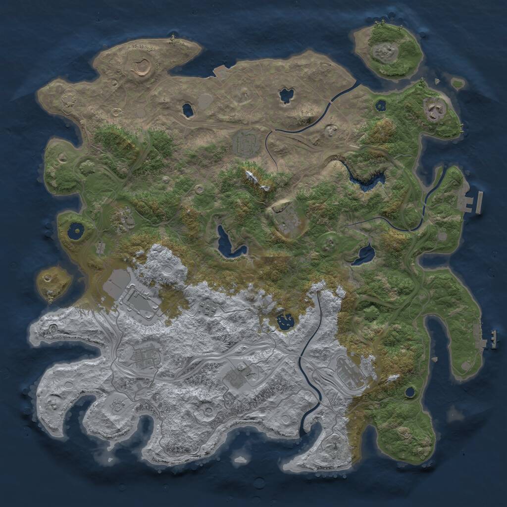 Rust Map: Procedural Map, Size: 4500, Seed: 1111323292, 17 Monuments