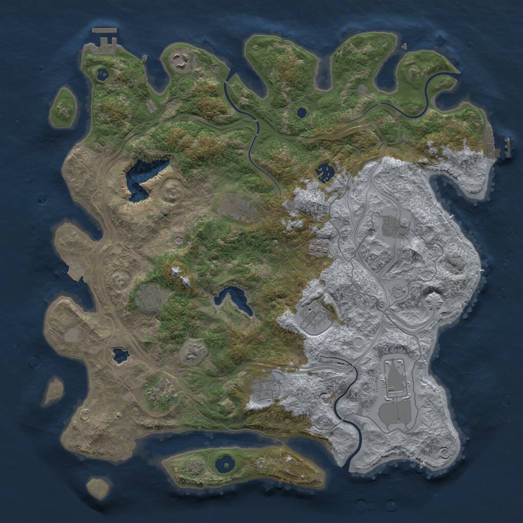 Rust Map: Procedural Map, Size: 4250, Seed: 3875120, 16 Monuments