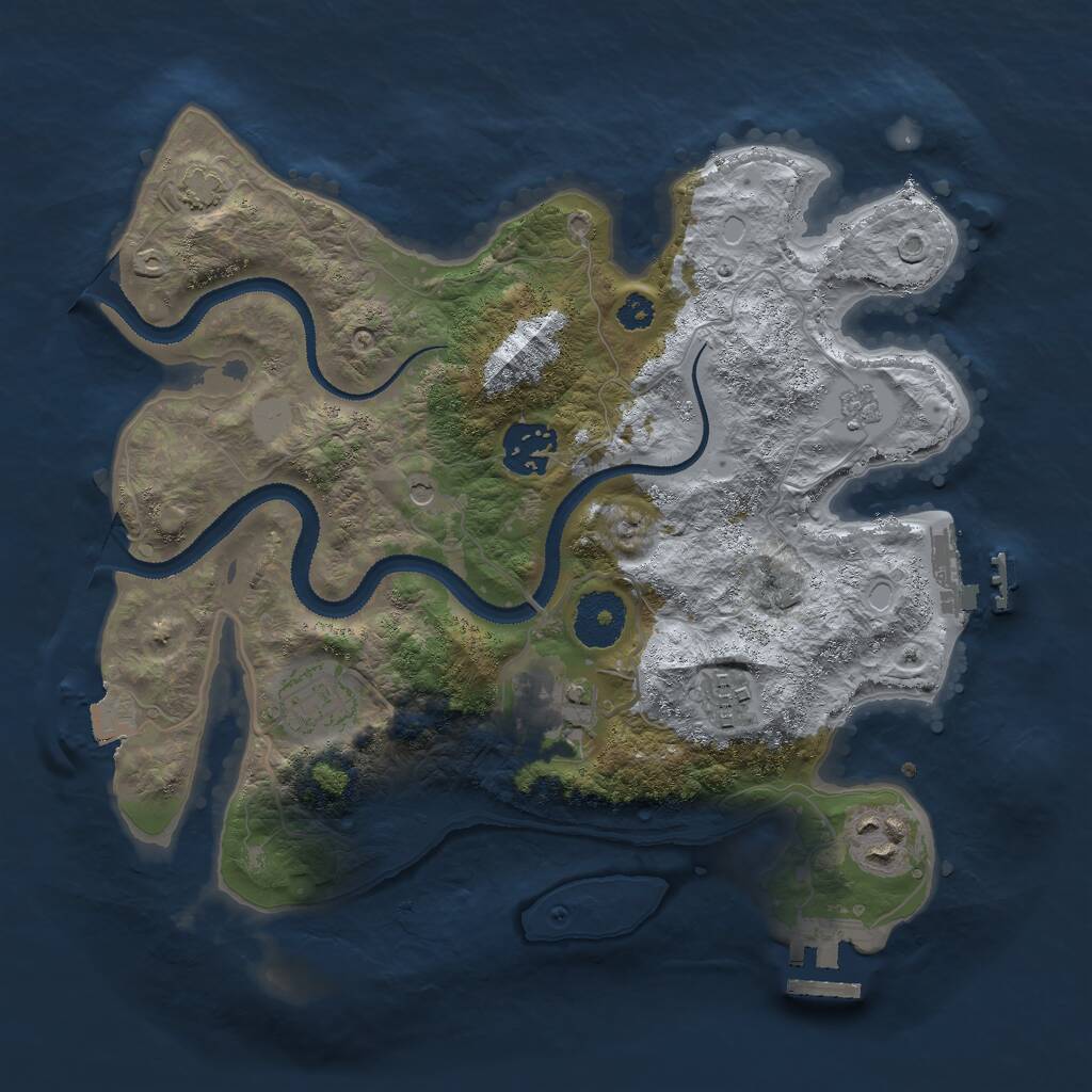 Rust Map: Procedural Map, Size: 3000, Seed: 121194670, 11 Monuments