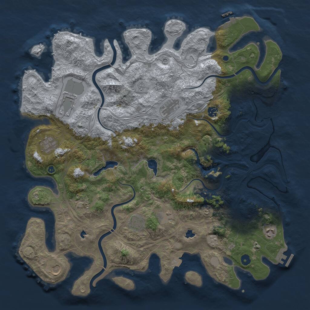 Rust Map: Procedural Map, Size: 4500, Seed: 75762057, 16 Monuments