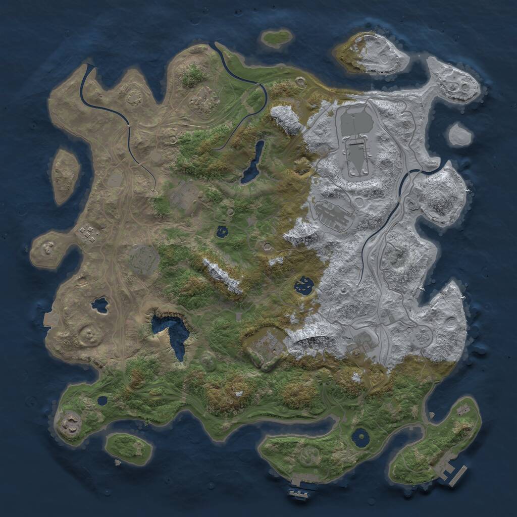 Rust Map: Procedural Map, Size: 4250, Seed: 339825049, 16 Monuments