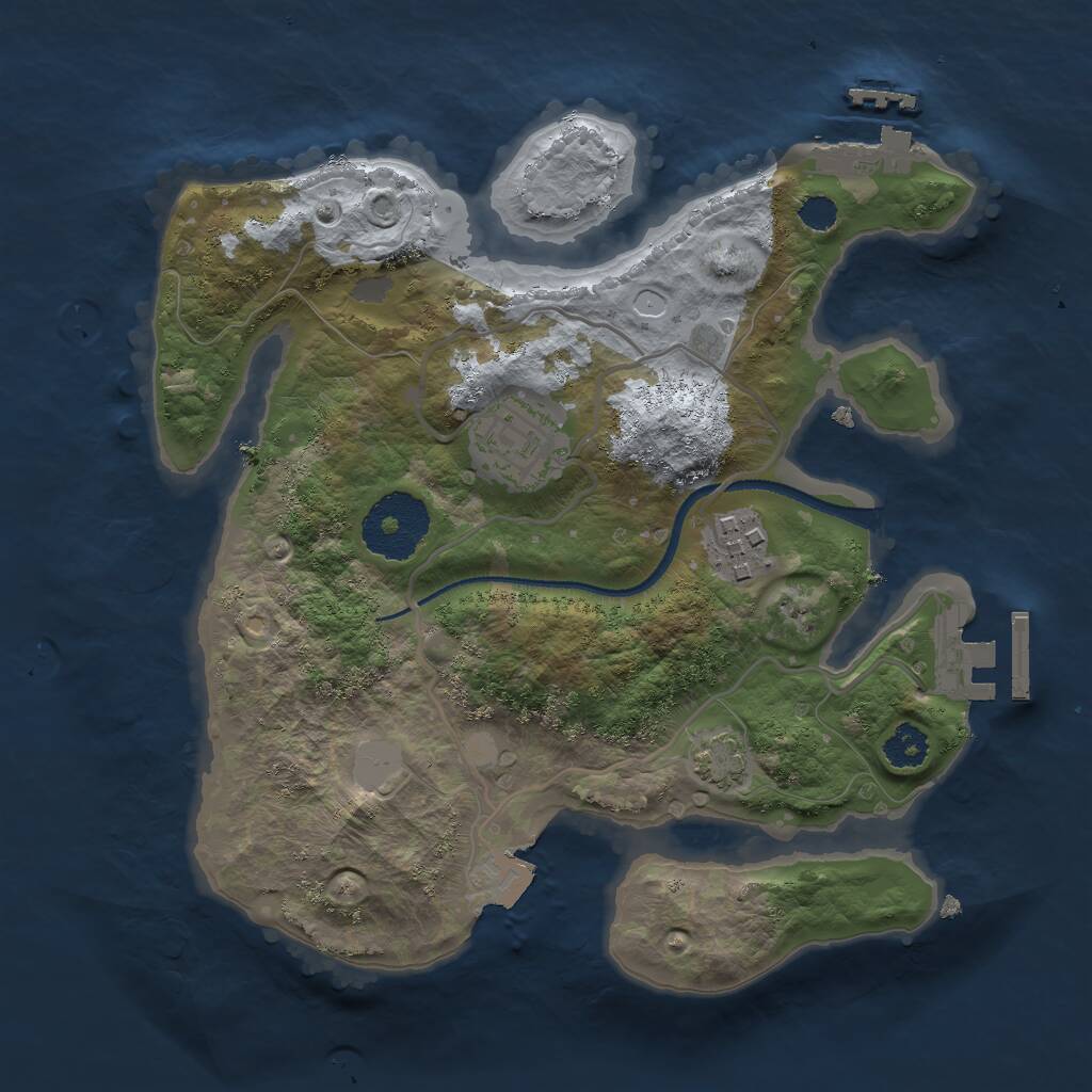Rust Map: Procedural Map, Size: 2500, Seed: 2004106136, 6 Monuments