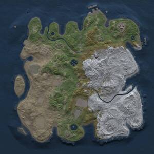 Thumbnail Rust Map: Procedural Map, Size: 3500, Seed: 478033210, 15 Monuments