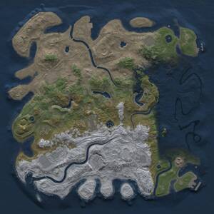 Thumbnail Rust Map: Procedural Map, Size: 4500, Seed: 1825832078, 17 Monuments