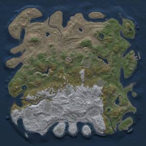 Thumbnail Rust Map: Procedural Map, Size: 4500, Seed: 1825832078, 17 Monuments