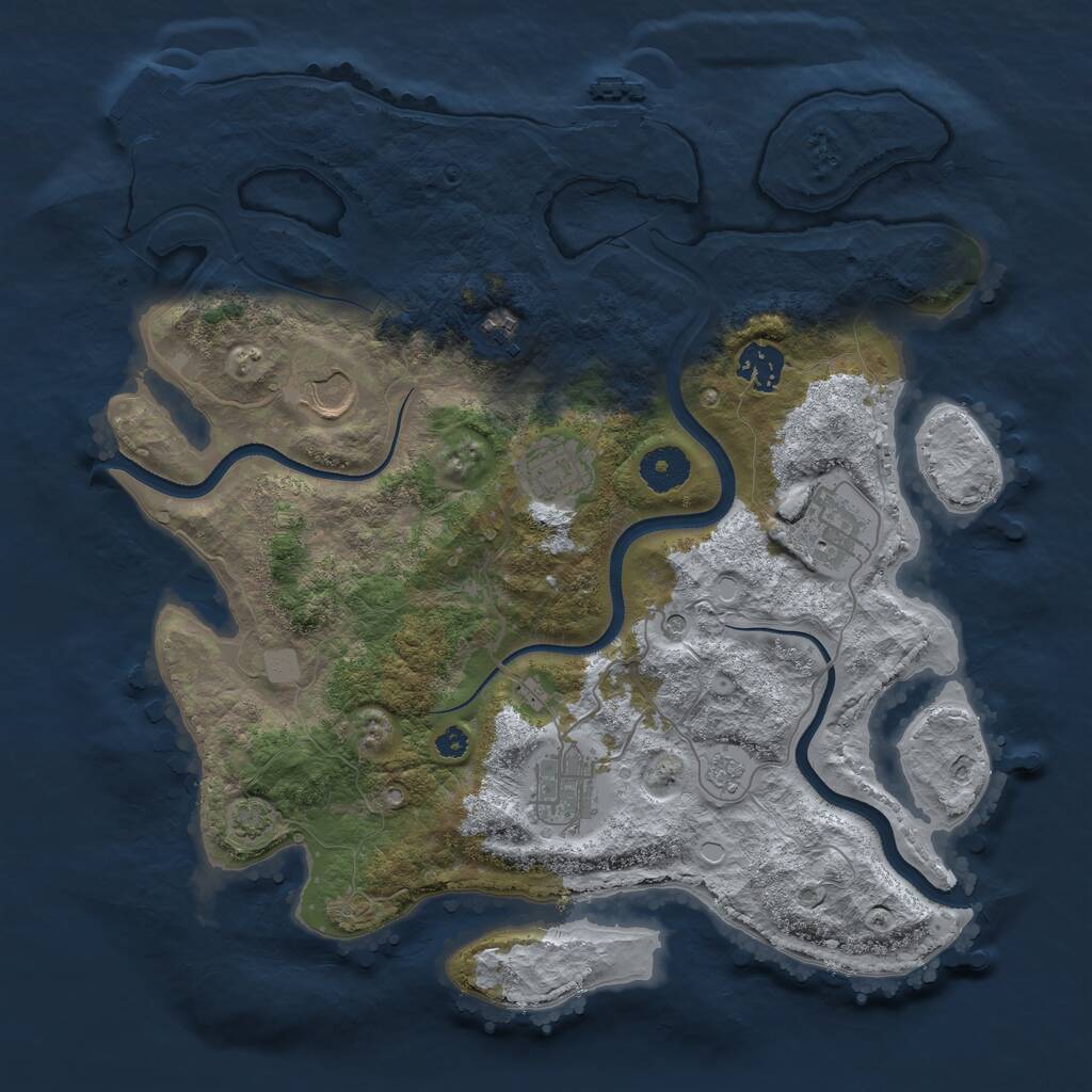 Rust Map: Procedural Map, Size: 3500, Seed: 1429119632, 12 Monuments