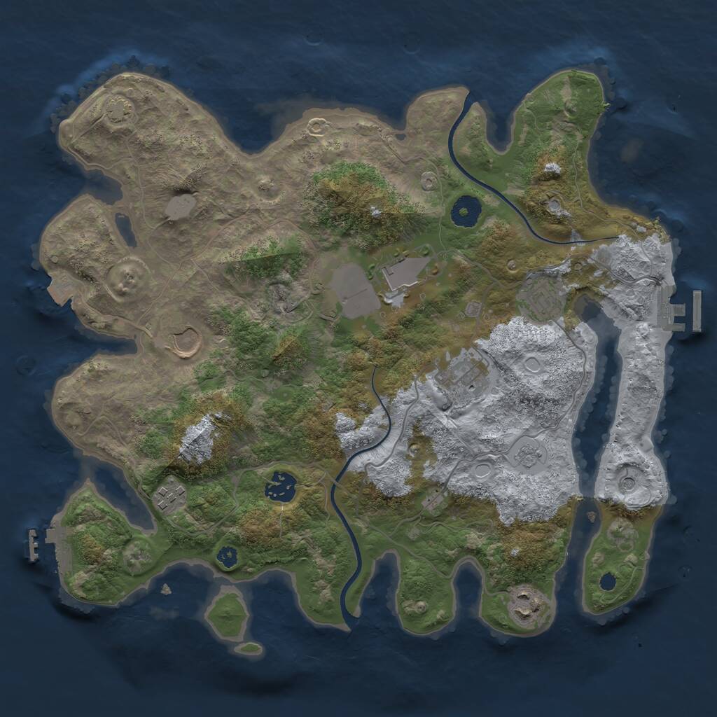 Rust Map: Procedural Map, Size: 3500, Seed: 50009, 13 Monuments