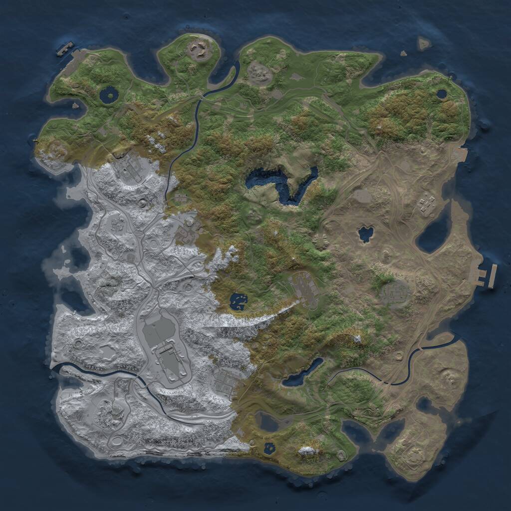 Rust Map: Procedural Map, Size: 4250, Seed: 211124, 16 Monuments