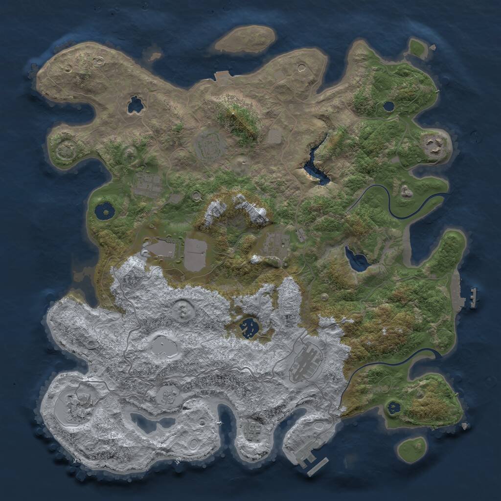 Rust Map: Procedural Map, Size: 4000, Seed: 116278476, 15 Monuments