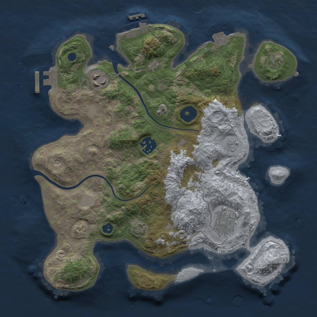 Rust Map: Procedural Map, Size: 3000, Seed: 3230922, 9 Monuments