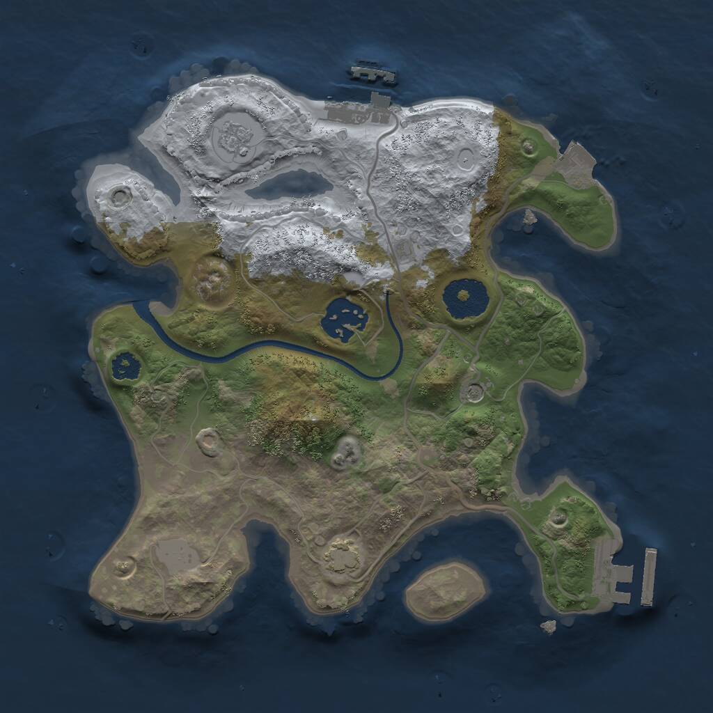 Rust Map: Procedural Map, Size: 2500, Seed: 625737149, 7 Monuments