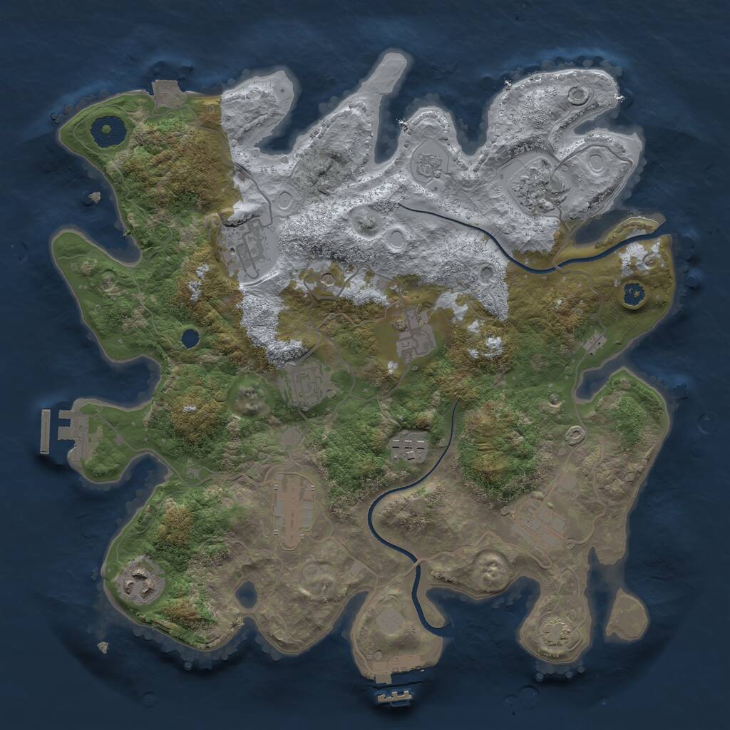 Rust Map: Procedural Map, Size: 3300, Seed: 314654782, 14 Monuments