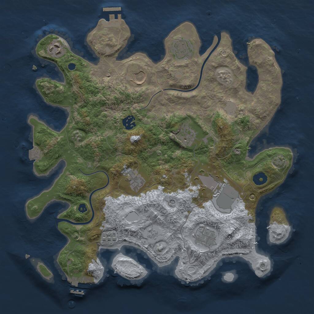 Rust Map: Procedural Map, Size: 3500, Seed: 126252704, 15 Monuments