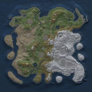 Thumbnail Rust Map: Procedural Map, Size: 3500, Seed: 6785586, 11 Monuments