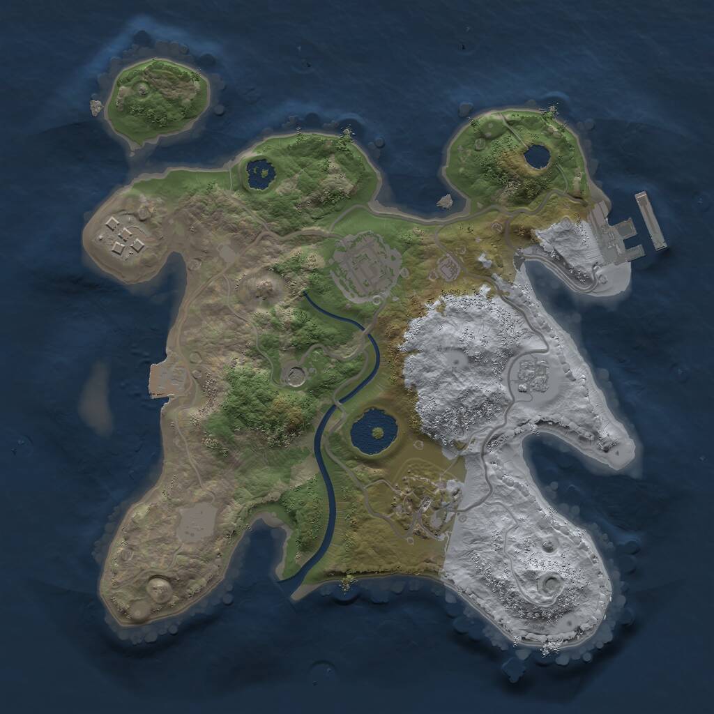 Rust Map: Procedural Map, Size: 2400, Seed: 651227991, 7 Monuments