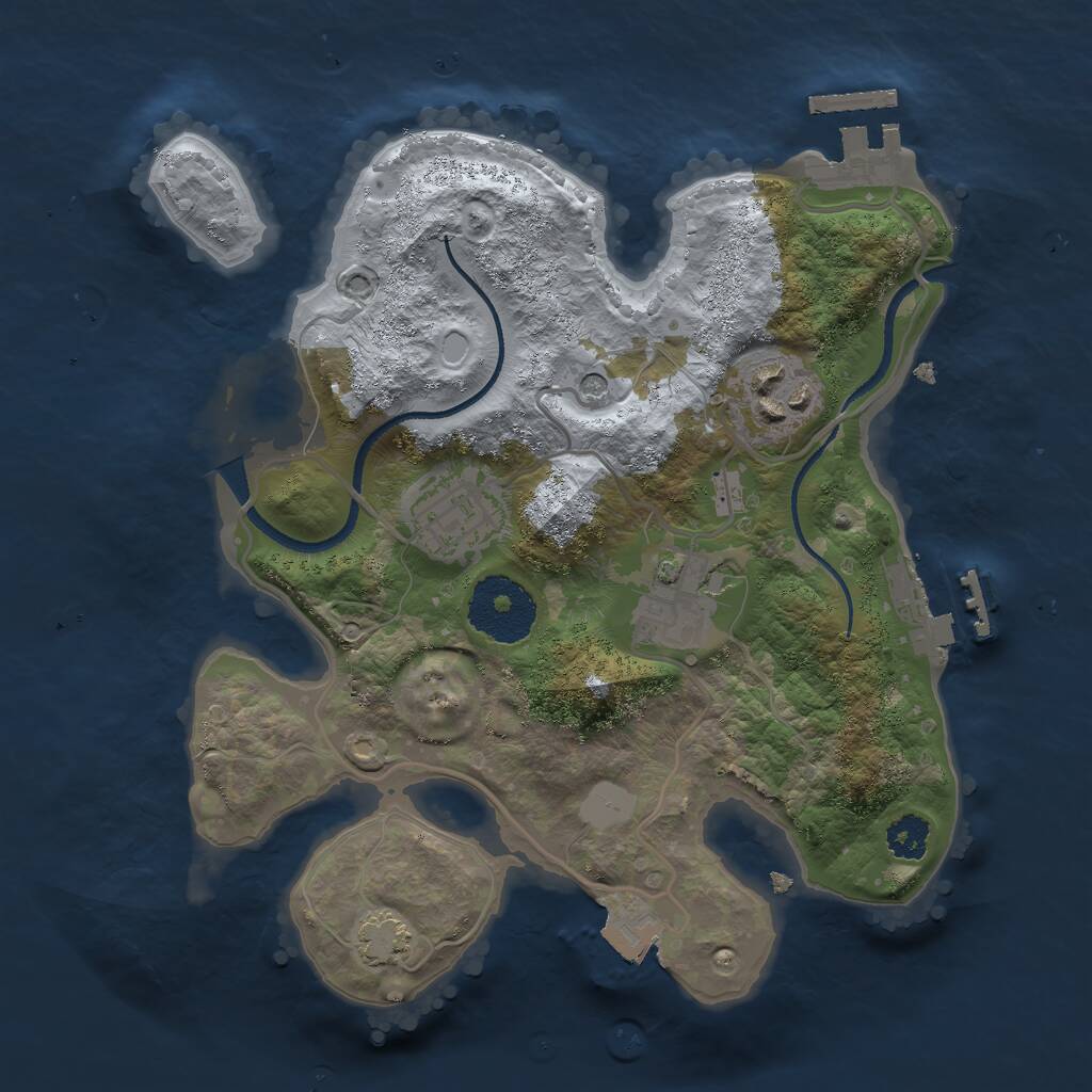 Rust Map: Procedural Map, Size: 2500, Seed: 28040006, 8 Monuments