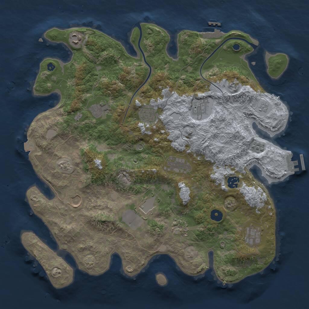 Rust Map: Procedural Map, Size: 3850, Seed: 3590, 17 Monuments