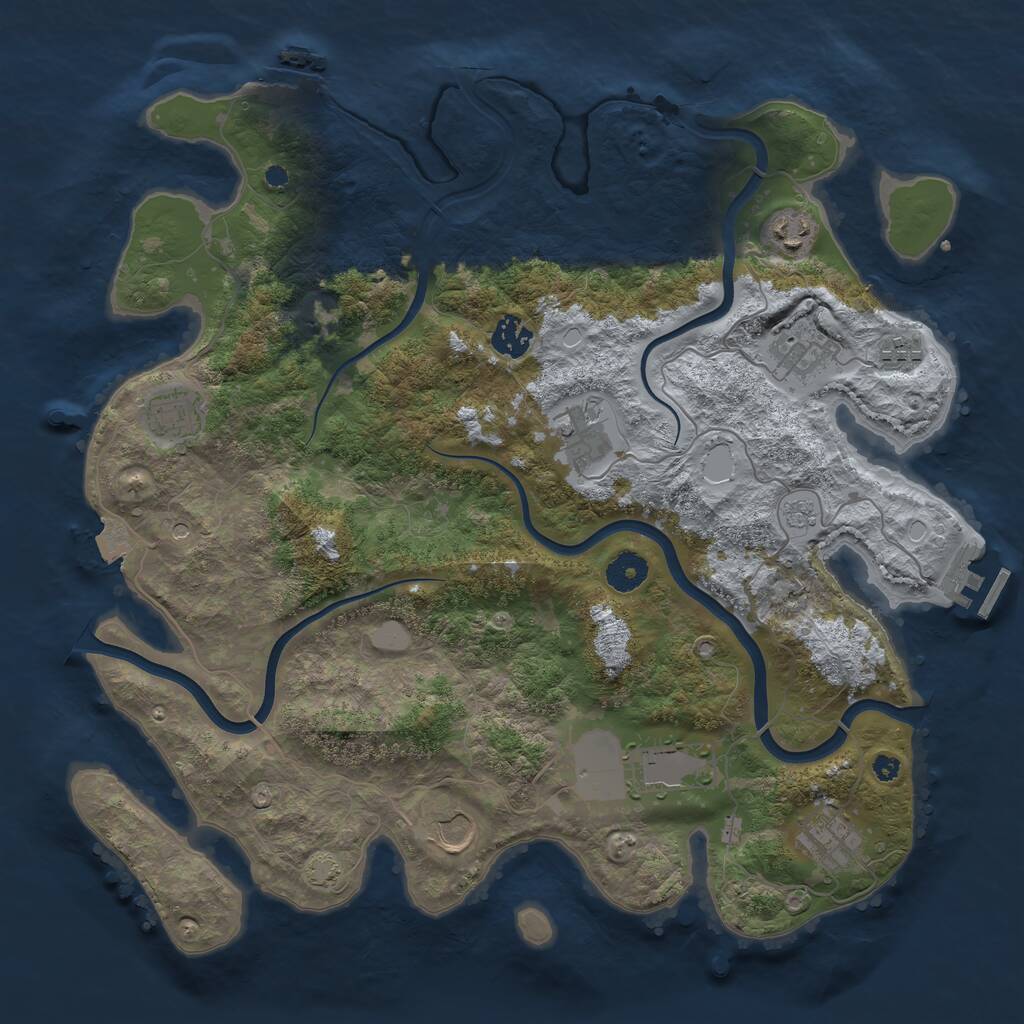 Rust Map: Procedural Map, Size: 3850, Seed: 3590, 15 Monuments