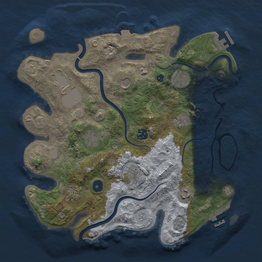 Rust Map: Procedural Map, Size: 3500, Seed: 1520501168, 16 Monuments