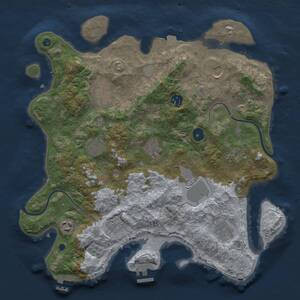 Thumbnail Rust Map: Procedural Map, Size: 3700, Seed: 1415452511, 17 Monuments