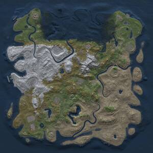 Thumbnail Rust Map: Procedural Map, Size: 5000, Seed: 284707539, 17 Monuments