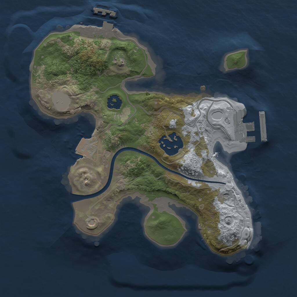 Rust Map: Procedural Map, Size: 2000, Seed: 119387, 4 Monuments