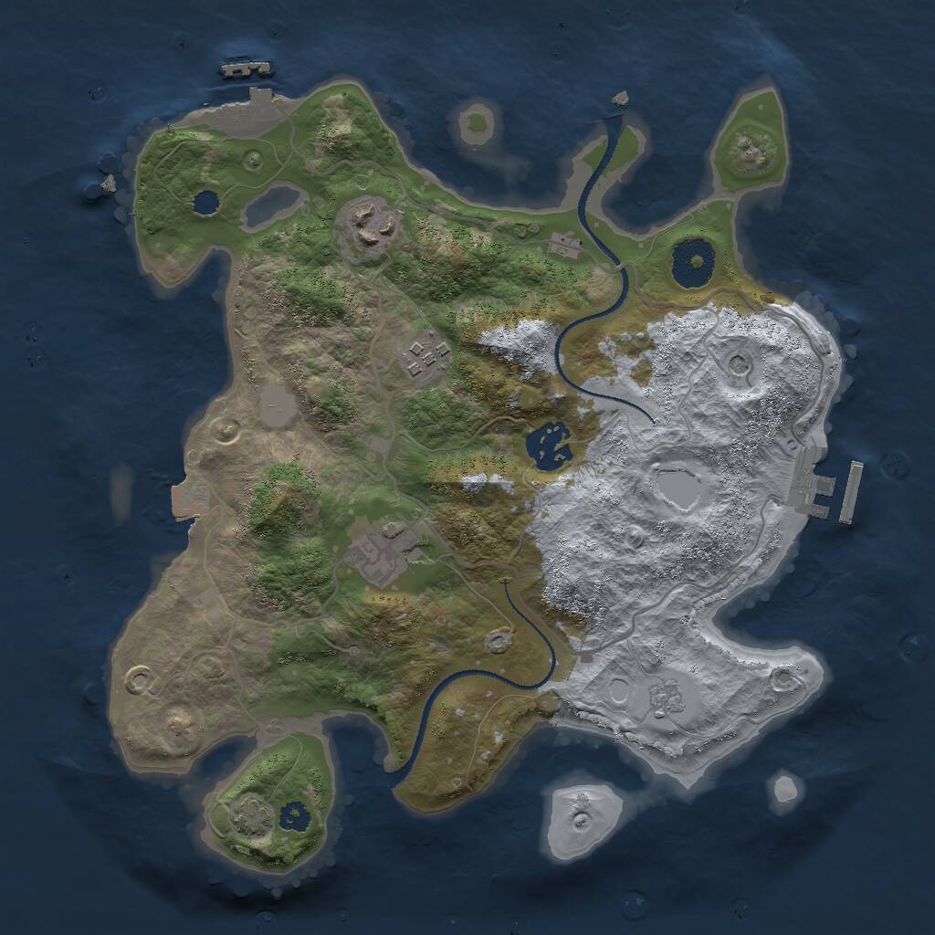 Rust Map: Procedural Map, Size: 3000, Seed: 24235654, 10 Monuments