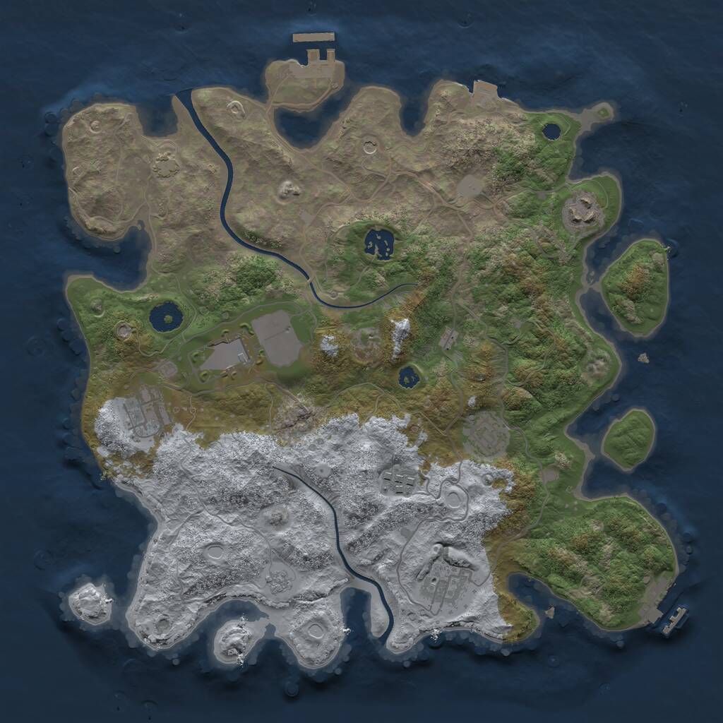 Rust Map: Procedural Map, Size: 3500, Seed: 97401992, 13 Monuments