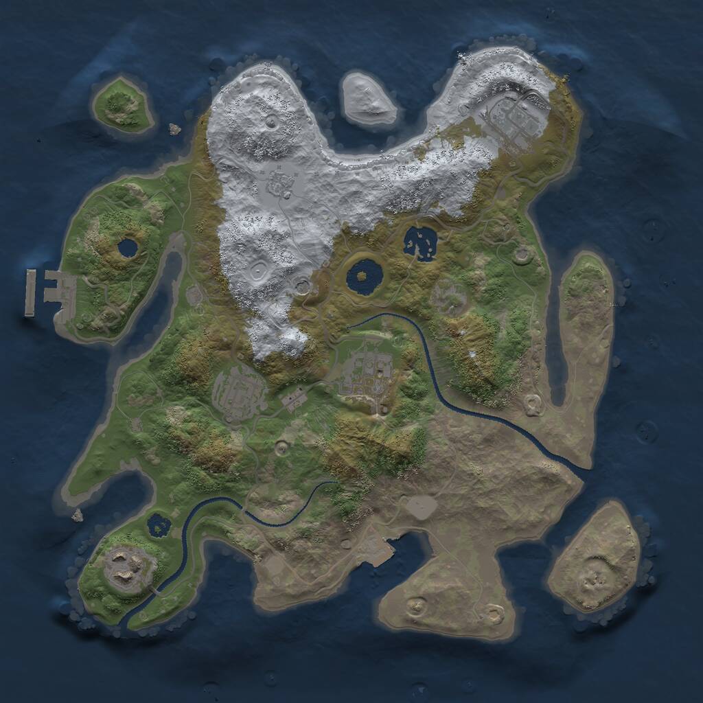 Rust Map: Procedural Map, Size: 3000, Seed: 1727286923, 9 Monuments