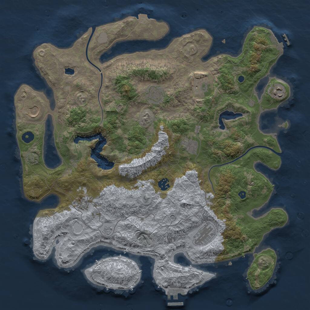 Rust Map: Procedural Map, Size: 4000, Seed: 131654351, 14 Monuments