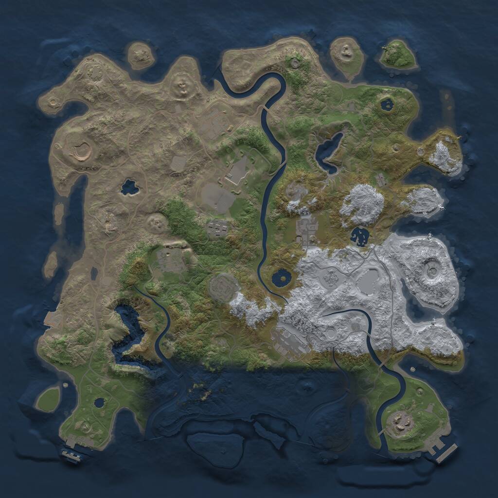 Rust Map: Procedural Map, Size: 4000, Seed: 451079813, 16 Monuments