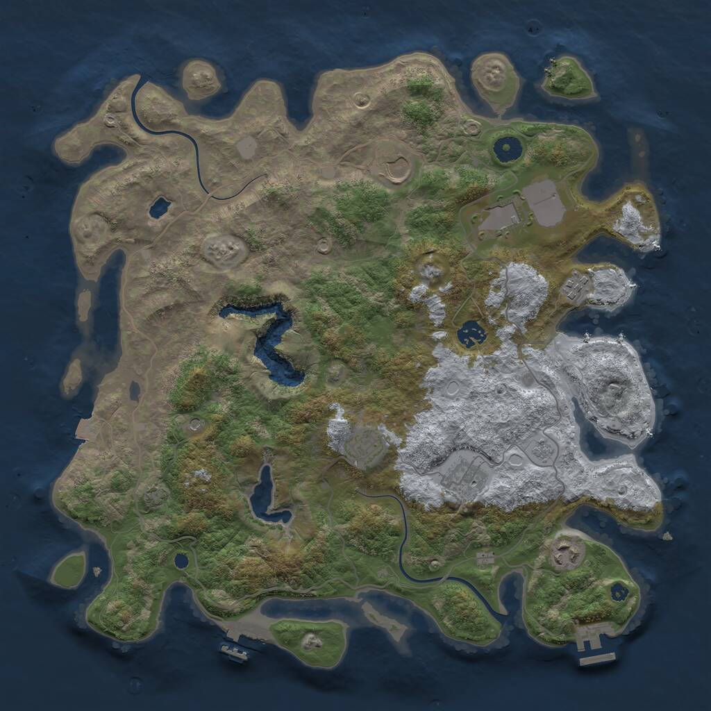 Rust Map: Procedural Map, Size: 4000, Seed: 451079813, 13 Monuments
