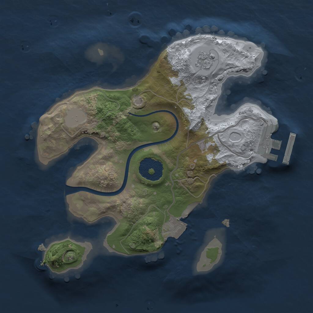 Rust Map: Procedural Map, Size: 2000, Seed: 1572717408, 3 Monuments