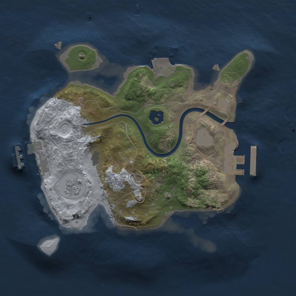 Rust Map: Procedural Map, Size: 2000, Seed: 54879445, 4 Monuments