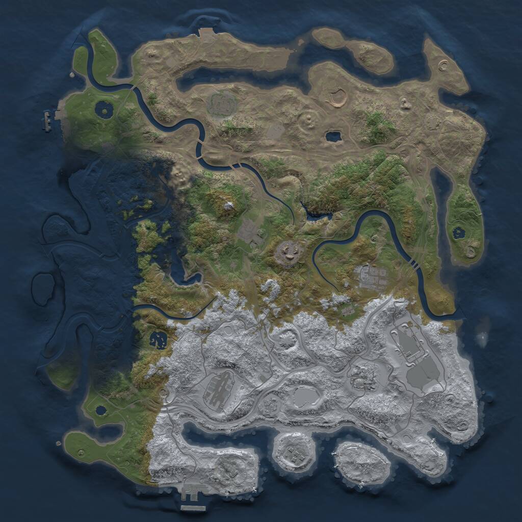 Rust Map: Procedural Map, Size: 4250, Seed: 23112024, 16 Monuments