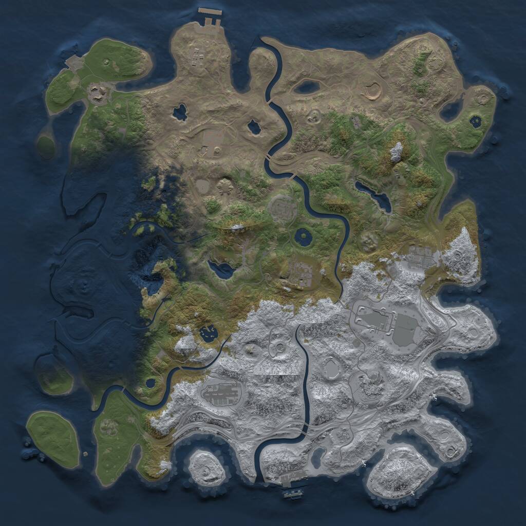 Rust Map: Procedural Map, Size: 4500, Seed: 1788059652, 17 Monuments