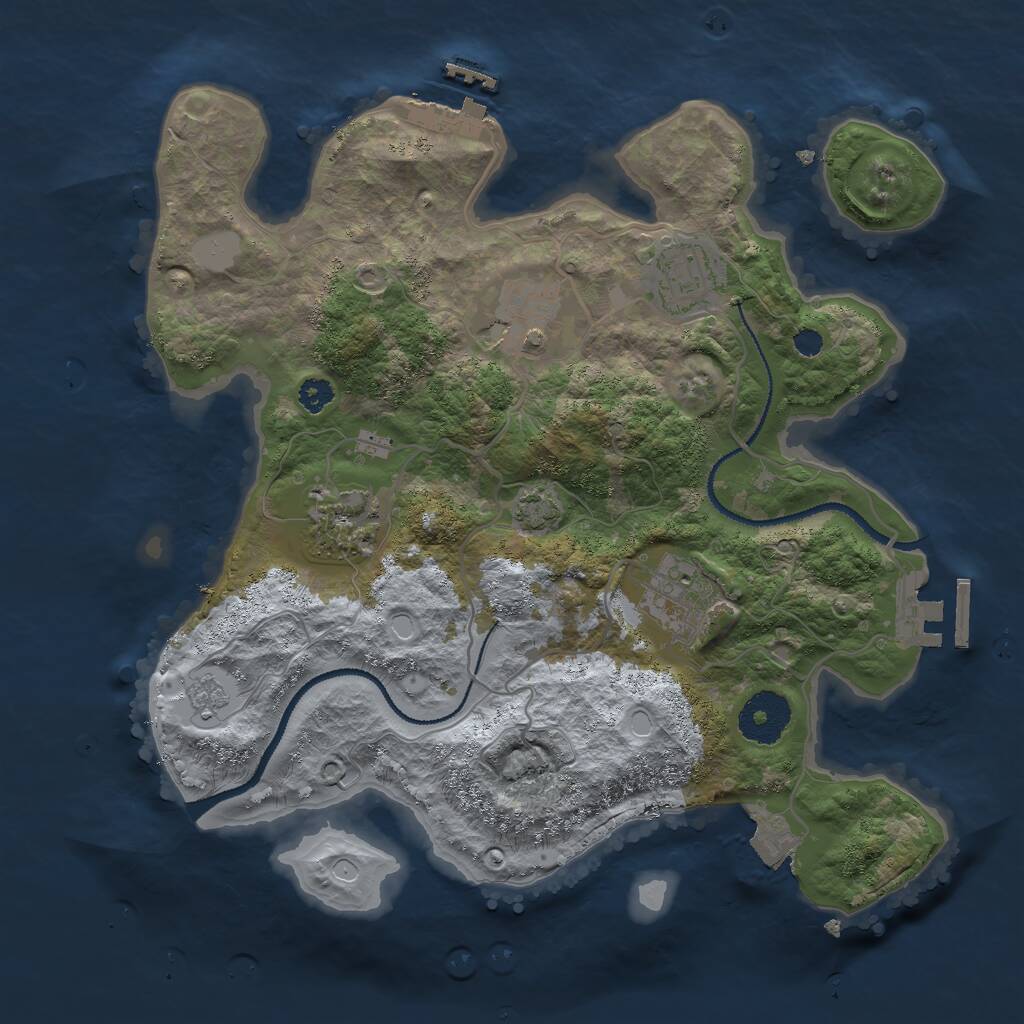 Rust Map: Procedural Map, Size: 3000, Seed: 202007315, 9 Monuments