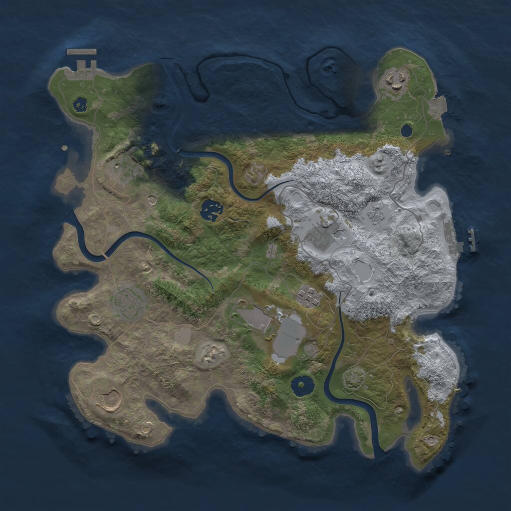 Rust Map: Procedural Map, Size: 3500, Seed: 662558246, 14 Monuments