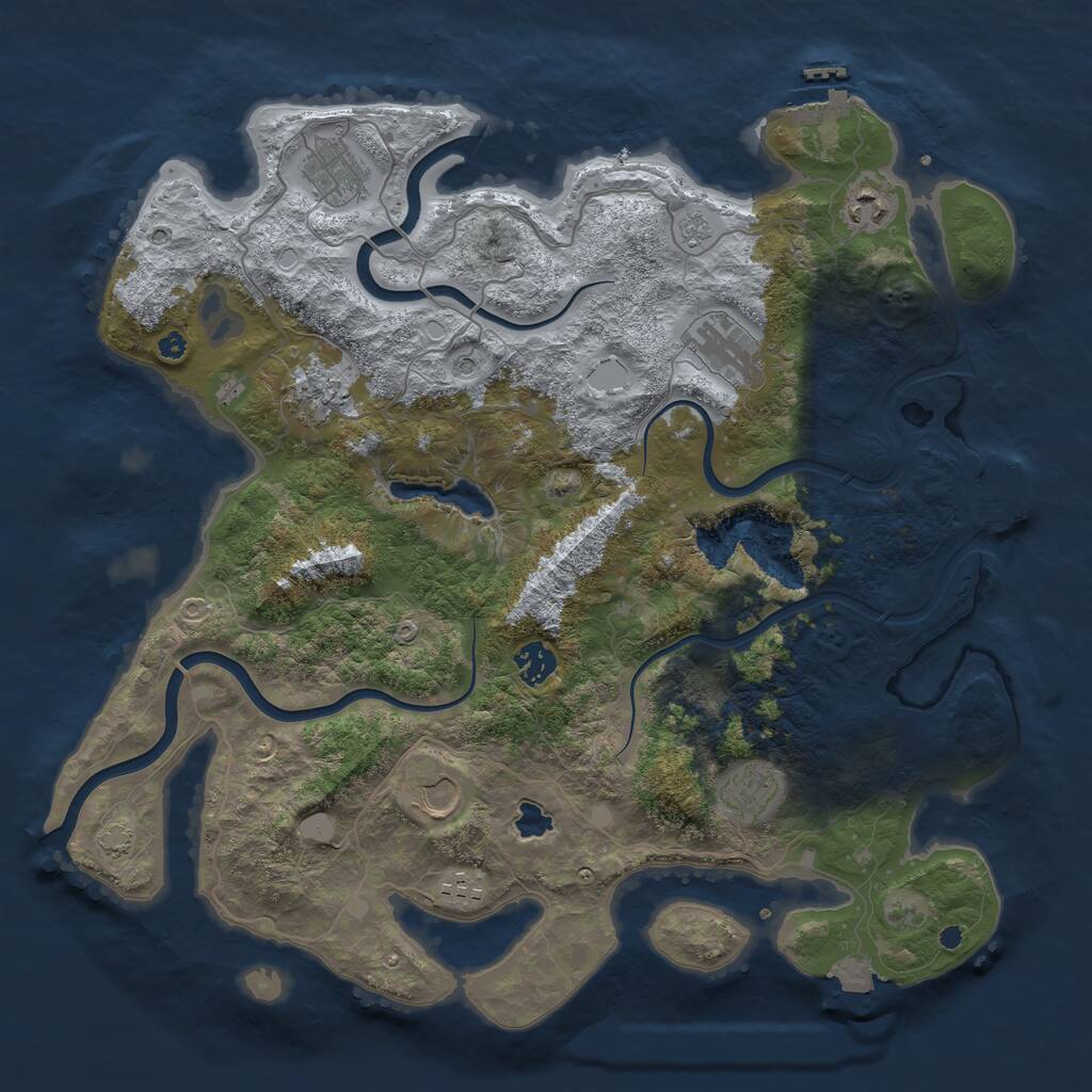Rust Map: Procedural Map, Size: 4000, Seed: 679456, 14 Monuments