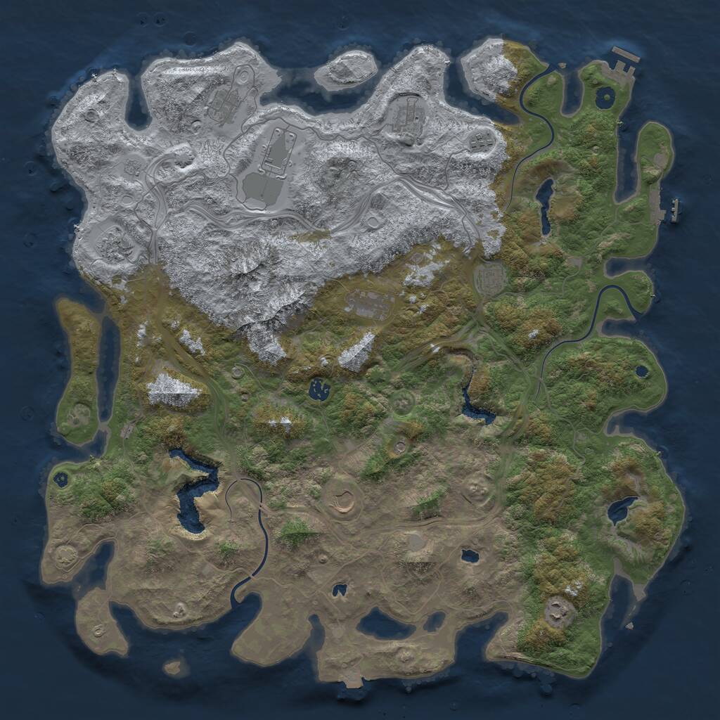 Rust Map: Procedural Map, Size: 5000, Seed: 5379, 16 Monuments